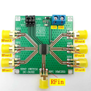 HMC252 DC-3GHz RF Single-Pole Six-Throw Switch Non-reflective SP6T Switch Integrated 3:6 TTL Decoder