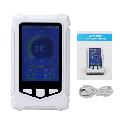 Handheld 0-50PPM Air Quality Monitor Ozone Meter w/ 3.5&quot; Screen for O3 AQI Temperature and Humidity