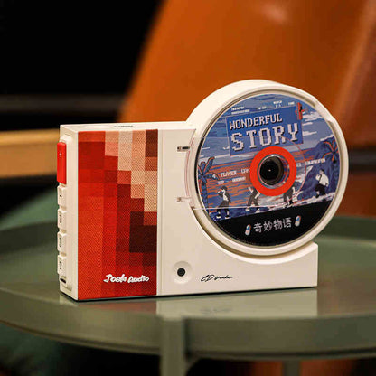 Red A1000 CD Player Bluetooth5.3 2x3W HiFi Audio Speaker Desktop Wall-mounted Music Player