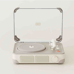 Classic White Syitren T400 Vinyl Record Player Portable Bluetooth5.0 Speaker Retro Phonograph Support 7/10/12 Inches Record