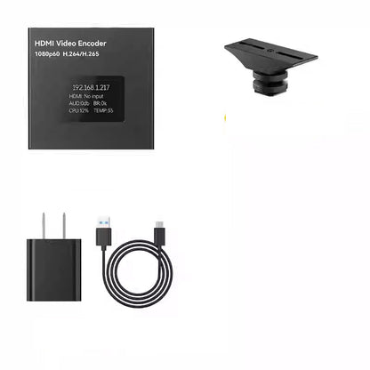 MiniENC1 HDMI-compatible Encoder + Hot Shoe Adapter Buckle Portable Streaming HD 1080P60 H.264/H.265 Video Encoder Acquisition