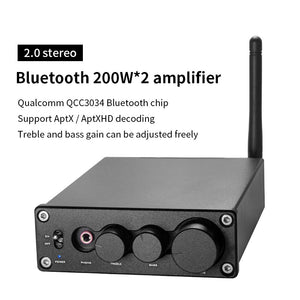 Heareal Black G2 Bluetooth5.0 Power Amplifier Stereo2.0 2x200W High Power HiFi TPA3116 Digital Amplifier
