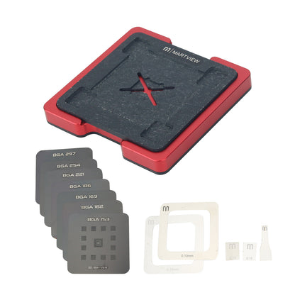 Martview RB-01 BGA Reballing Stencil Full Set Perfect for EMMC/EMCP/UFS BGA153/162/169/186/221/254