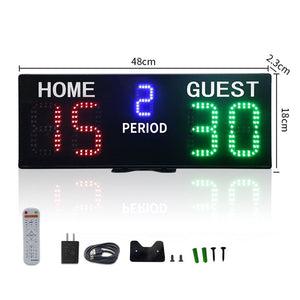 A30B 5-digit Portable Scoreboard Electronic Scoreboard w/ Remote Control for Basketball Table Tennis