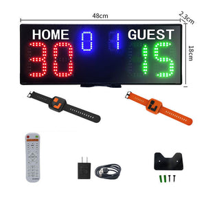 A30B 6-digit Portable Scoreboard Electronic Scoreboard (with Remote Control Wristbands) for Tennis