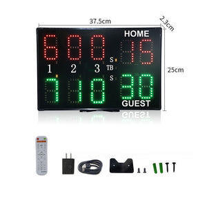 A30B 10-digit Tennis Scoreboard Portable Scoreboard Electronic Scoreboard (with 3" Character Height)