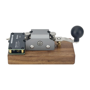 Black Walnut Base Version Automatic/Manual Morse Code Telegraph Key Mini CW Key for Learning and Training