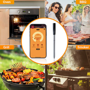 Wireless Smart Bluetooth Barbecue Thermometer High Temperature Meat Probe Compatible with Android8.0/iOS Systems