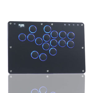 HAUTE PAD T16 PRO V2 Black 16-Button Arcade Stick w/ Crystal Low Profile Switches &amp; Chamfered Edges