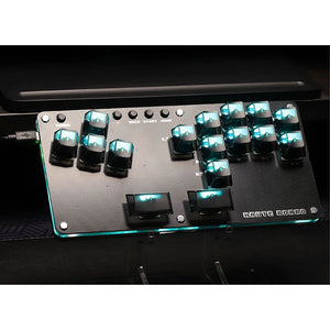 HAUTE PAD B16 16-Button Arcade Stick Arcade Controller with Square Buttons and Greywood V4 Switches