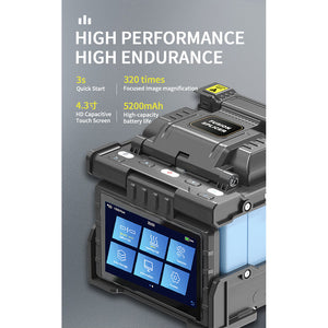 NK-4S Fiber Optic Fusion Splicer -50~+26dBm OPM 10mW VFL Support 8-16mm Fiber Cutting with 4.3-inch HD Touch Screen