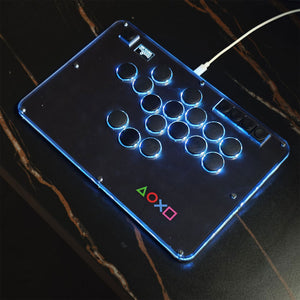 HAMGEEK A16 Pro Hitbox Black 16-Button Arcade Stick Arcade Controller w/ Low Profile Silver Switches
