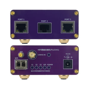 HIFI Network Switch (PLL5341) w/ 3 Electrical Ports &amp; 1 Optical Port Requires External 10MHZ Clock