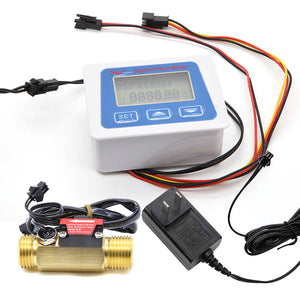 YF-B7 1-25L/min Water Flow Sensor G1/2 Flow Meter + Digital Flow Meter Display + 5V Power Adapter