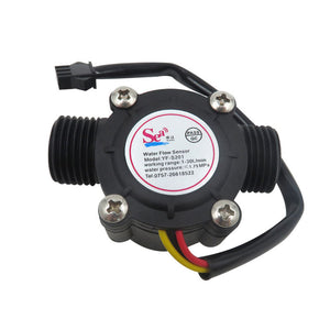 YF-S201 Black 1-30L/min Hall Effect Water Flow Sensor G1/2 Water Flow Meter for Water Heaters