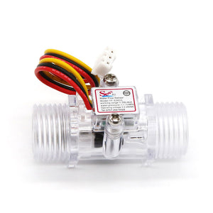 YF-S201C 1-30L/min Transparent Hall-Effect Water Flow Sensor G1/2 Water Flow Meter for Water Heaters