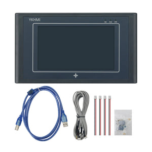 YKHMI MC-24MR-12MT-500-ES-B 5.0&quot; All in One PLC HMI Touch Screen Display Compatible with Delta ES2