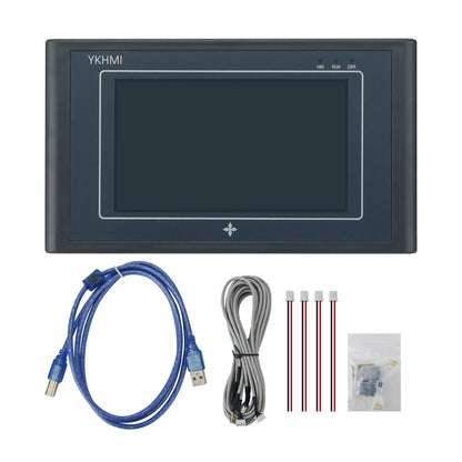 YKHMI MC-24MR-12MT-500-ES-B 5.0&quot; All in One PLC HMI Touch Screen Display Compatible with Delta ES2