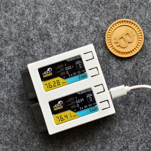 NerdMiner V2 DUO 156KH/s Solo Bitcoin Miner Bitcoin Lottery Miner (White Shell) w/ 2 Fans 2 Screens