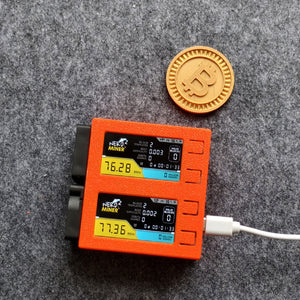 NerdMiner V2 DUO 156KH/s Solo Bitcoin Miner Bitcoin Lottery Miner (Orange Shell) w/ 2 Fans 2 Screens