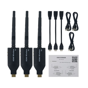 Mini Portable 1080P HDMI-compatible Wireless Projector 150m with 1 Video Transmitter and 2 Receivers