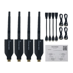 Mini Portable 1080P HDMI-compatible Wireless Projector 150m with 1 Video Transmitter and 3 Receivers