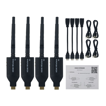 Mini Portable 1080P HDMI-compatible Wireless Projector 150m with 1 Video Transmitter and 3 Receivers