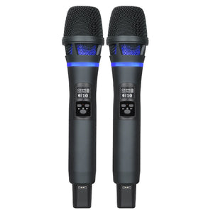 J163 Professional UHF 600-699MHz Wireless Microphone System with Charging Stand for Karaoke Stage Performance