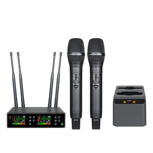 J166 Receiver + LS01 Wireless Microphone FM Dynamic Professional Digital Wireless System with Charging Stand