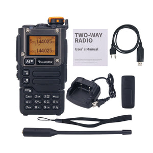 Quansheng UV-K6 5W 5KM Walkie Talkie Handheld Transceiver VHF UHF Radio AM FM + Programming Cable