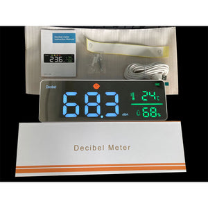 DM1306D 3-in-1 Wall Mount Noise Meter 30-130dBA Decibel Meter with ℃ Temperature &amp; Humidity Display