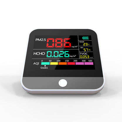 DM306 8-in-1 Air Quality Monitor Formaldehyde Detector for TVOC PM2.5/PM10/PM1 AQI TEMP Humidity