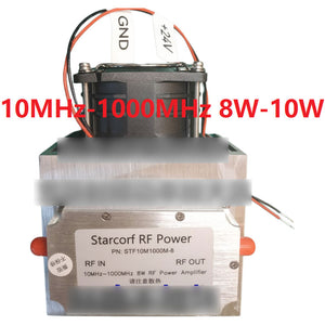 STF10M1000M-8 RF Power Amplifier with Cooling Fan and Radiator 10-1000MHz 8W-10W Wideband RF Amplifier