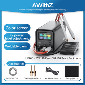 AWithZ UF20B Supercapacitor Spot Welding Machine Battery Spot Welder (UK Standard) with 99 Gears