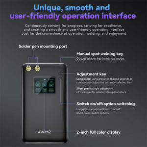 AWithZ U3 7500mAh Portable Spot Welder Home Spot Welding Machine with USB Output and 80 Gears