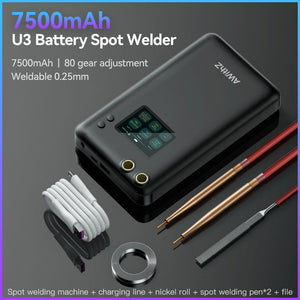 AWithZ U3 7500mAh Portable Spot Welder Home Spot Welding Machine with USB Output and 80 Gears