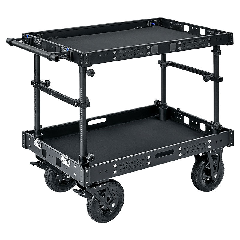 2-Tier Foldable Camera Cart Production Cart w/ 300KG Load Capacity for Film Video and Photo Production