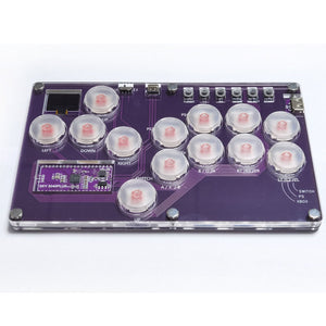 SimPlayer SP2040PLUS 13-Button Hitbox Arcade Stick SOCD 2 UP w/ Screen (Transparent White Keycaps)