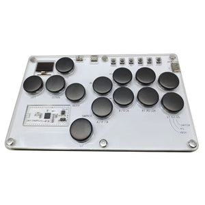 SimPlayer SP2040PLUS 13-Button Hitbox Arcade Stick SOCD 2 UP Buttons with Screen (Black Keycaps)