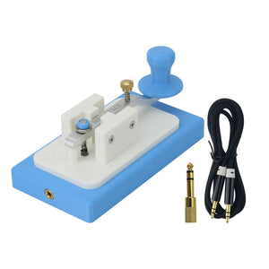 HAM SPACE Blue MK-02 CW Key 3D-Printed Mini Manual Key High Quality Radio Accessory with 3.5 to 6.5 Adapter