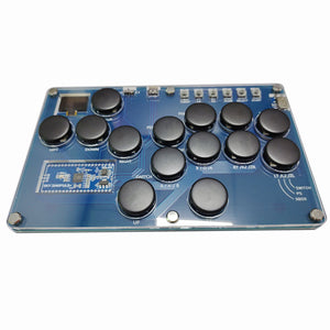 SimPlayer SP2040-14 14-Button Hitbox Controller Arcade Stick with 2 UP Buttons (Black Keycaps)