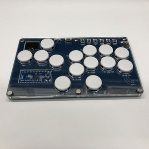 SimPlayer SP2040-14 14-Button Hitbox Controller Arcade Stick with 2 UP Buttons (White Keycaps)