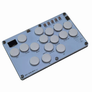 SimPlayer SP2040 M16 16-Button Hitbox Controller SOCD Arcade Stick (White Panel &amp; White Buttons)