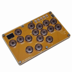 SimPlayer SP2040 M16 16-Button Hitbox Arcade Stick (Golden Yellow Panel &amp; Transparent Gray Buttons)