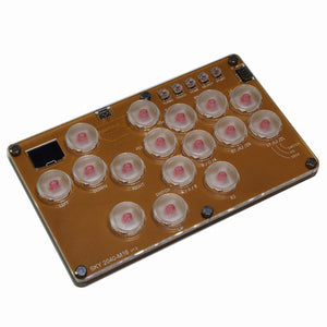 SimPlayer SP2040 M16 16-Button Hitbox Arcade Stick (Golden Yellow Panel &amp; Transparent White Buttons)