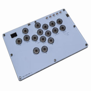 SimPlayer SP2040 16A Large 16-Button Hitbox Controller Arcade Stick (with Transparent Gray Keycaps)