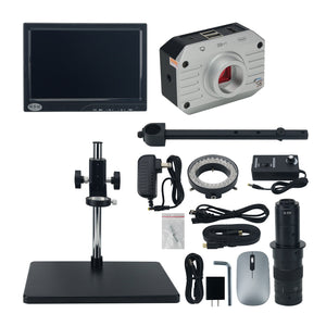 SHL-10A-5609# 21-135X 2K Digital Microscope Video Microscope (w/ 10&quot; Screen) for PCB Circuit Boards