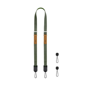 CHI Air Series Camera Strap w/ 19mm Width and 95KG Load Capacity (Olive Green &amp; Top Grain Leather)