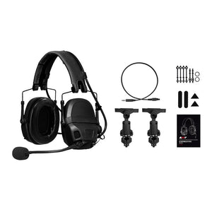 FCS AMP Digital Pickup Tactical Headset Noise Cancelling Headset (Black &amp; Standard Configuration)