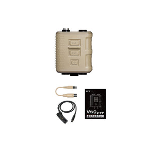 FCS V60 PTT Adapter (Tan with Cable for Motorola APX7000) for Tactical Headset &amp; 2 Walkie Talkies